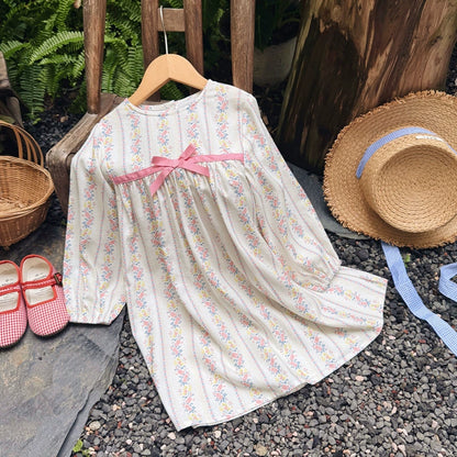 Arrival Baby Kids Girls Floral Pattern Long Sleeves Crew Neck Dress, MyKids-USA®, Baby & Toddler Dresses, MyKids-USA -  -  -  -  -  -  - 