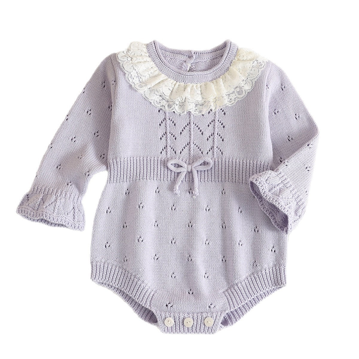 Autumn and Spring Arrival Baby Girls Long Sleeves Hollow Out Pattern Knitted Onesies, MyKids-USA®, Baby One-Pieces, MyKids-USA -  -  -  -  -  -  - 