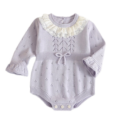 Autumn and Spring Arrival Baby Girls Long Sleeves Hollow Out Pattern Knitted Onesies, MyKids-USA®, Baby One-Pieces, MyKids-USA -  -  -  -  -  -  - 