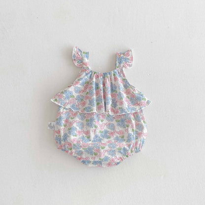 Summer Arrival Baby Girls Cute Floral Sleeveless Ruffle Design Onesies, MyKids-USA®, Baby One-Pieces, MyKids-USA -  -  -  -  -  -  - 