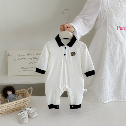 MyKids-USA® Autumn Arrival Baby Boys Long Sleeves Casual Turn-down Collar Rompers