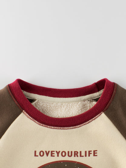 Autumn and Winter Arrival Kids Boys Letters Print Crew Neck Long Sleeves Color Patchwork Sweatshirt, MyKids-USA®, Baby & Toddler Outerwear, MyKids-USA -  -  -  -  -  -  - 