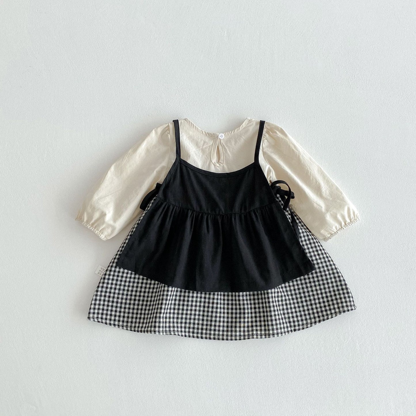 Autumn Arrival Baby Kids Girls Color Patchwork Long-sleeved Onesies and Dress – Princess Sister Matching Set, MyKids-USA®, Baby & Toddler Dresses, MyKids-USA - Size/Age - 66 (3-6M) - Color - Black -  -  - TR2510292247-B