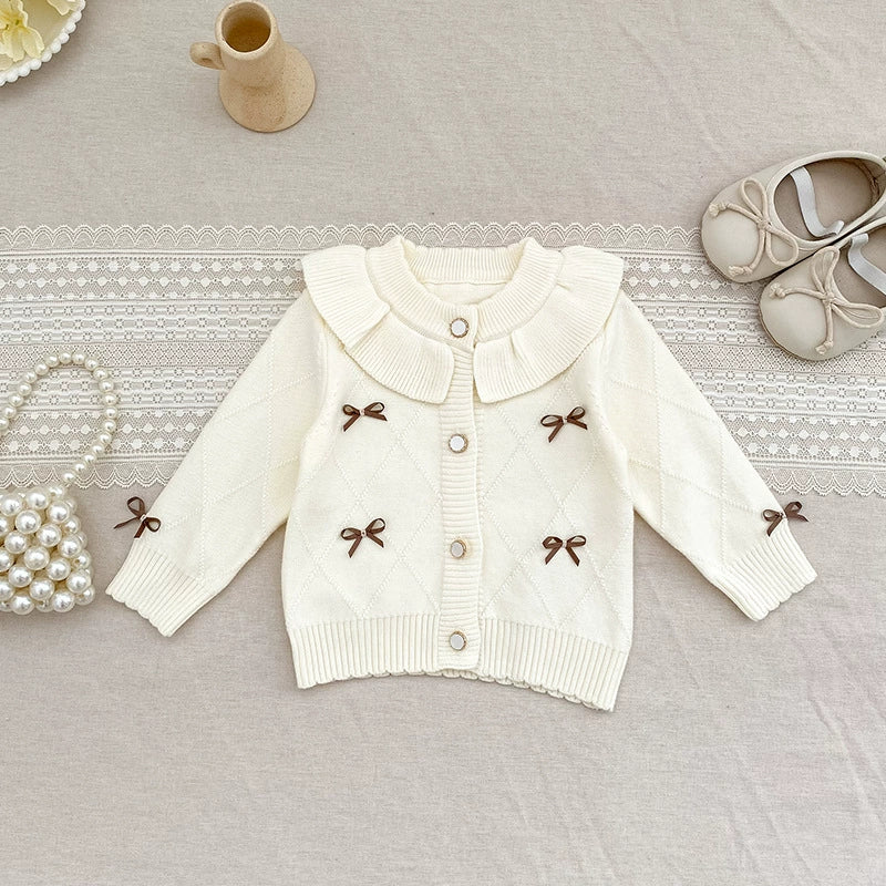 Autumn Arrival Baby Girls Comfortable Butterfly-bows Pattern Knitted Long Sleeves Cardigan, MyKids-USA®, Cardigans, MyKids-USA -  -  -  -  -  -  - 