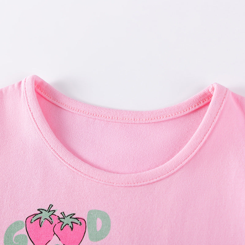 Autumn and Spring Arrival Strawberry Cartoon and Polka Dots Pattern Long Sleeves Crew Neck Dress for Stylish Girls, MyKids-USA®, Baby & Toddler Dresses, MyKids-USA -  -  -  -  -  -  - 