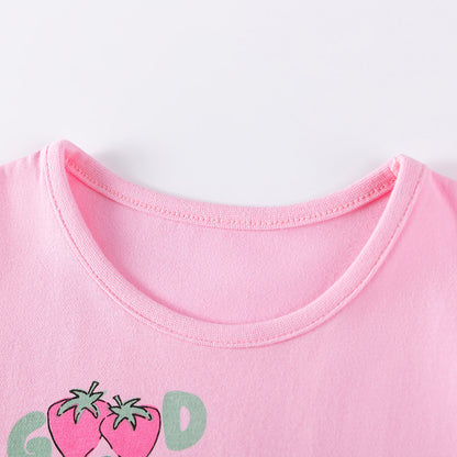 Autumn and Spring Arrival Strawberry Cartoon and Polka Dots Pattern Long Sleeves Crew Neck Dress for Stylish Girls, MyKids-USA®, Baby & Toddler Dresses, MyKids-USA -  -  -  -  -  -  - 