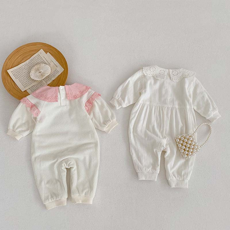 Floral Lace Pattern Princess Romper For Baby Girl