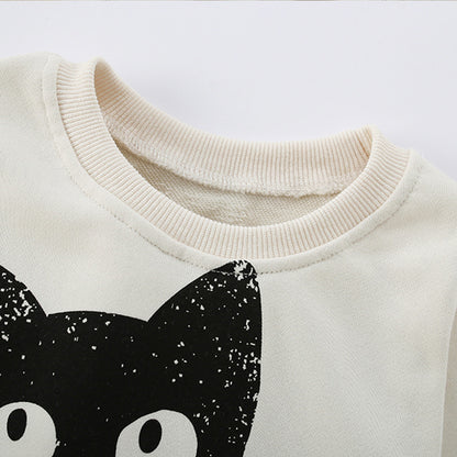 Autumn and Spring Arrival Animals Cartoon Pattern Long Sleeves Pullover for Stylish Girls, MyKids-USA®, Sweatshirts, MyKids-USA -  -  -  -  -  -  - 