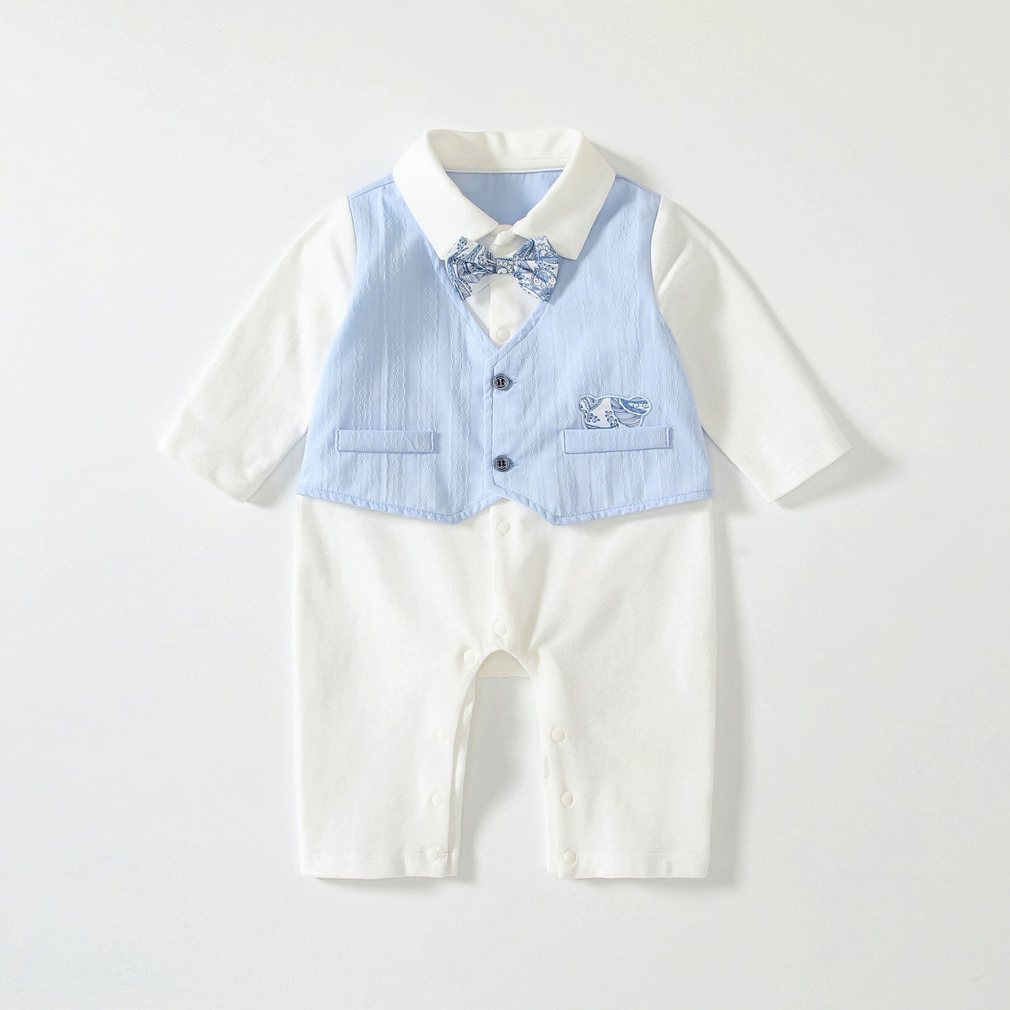 Autumn Hot Selling Baby Boys Color Patchwork Rompers Bodysuits with Turn-down Collar, MyKids-USA®, Baby One-Pieces, MyKids-USA - Size/Age - 66 (3-6M) - Color - Beige -  -  - TR2506252131-A