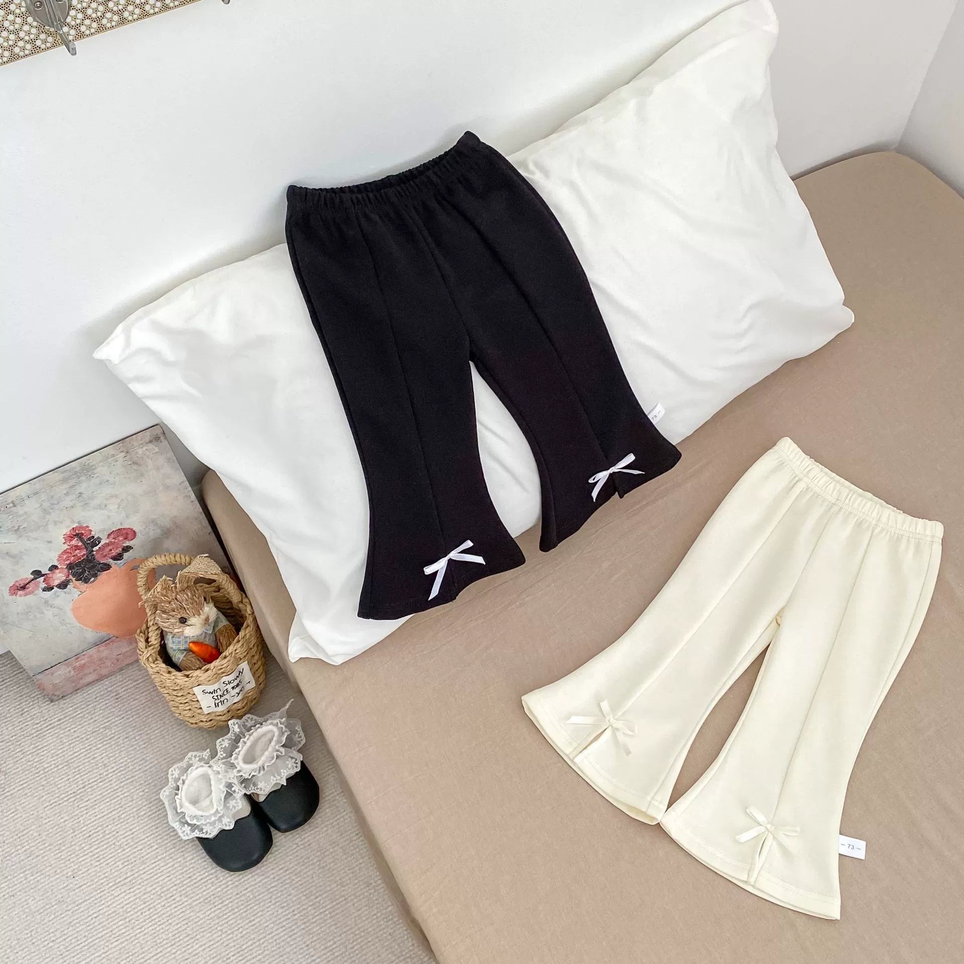 Autumn Arrival Modern Baby Kids Girls Butterfly-bow Decorated Flared Pants, MyKids-USA®, Trousers, MyKids-USA -  -  -  -  -  -  - 