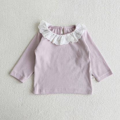 Autumn Arrival Baby Girls Flowers Pattern Collar Color Patchwork Long Sleeves Top, MyKids-USA®, Baby & Toddler Tops, MyKids-USA - Size/Age - 73 (6-9M) - Color - Purple -  -  - TR2509212348-C