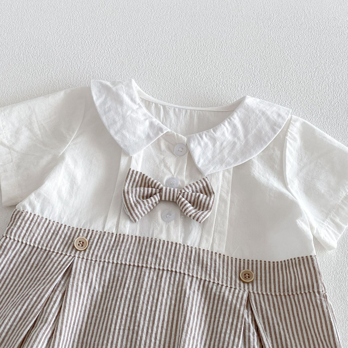 Summer Arrival Baby Boys Short Sleeves Color Patchwork Turn-down Bodysuit, MyKids-USA®, Bodysuits, MyKids-USA -  -  -  -  -  -  - .