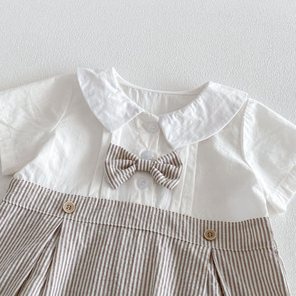 Summer Arrival Baby Boys Short Sleeves Color Patchwork Turn-down Bodysuit, MyKids-USA®, Bodysuits, MyKids-USA -  -  -  -  -  -  - .