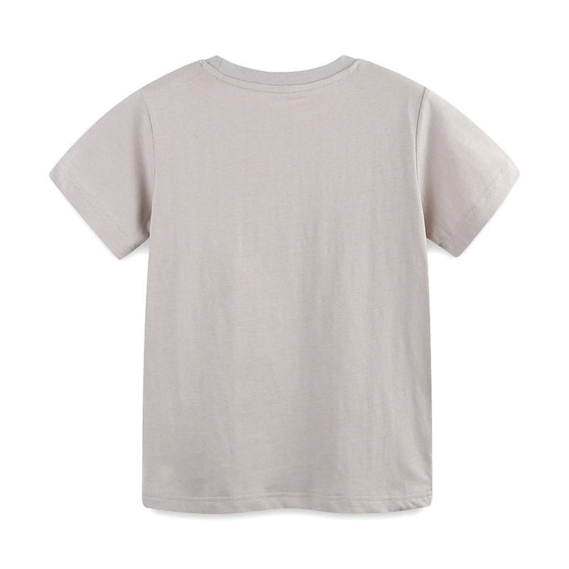 Summer Boys’ Sunset and Dolphin Cartoon Pattern T-shirt in European and American Style, MyKids-USA®, T-Shirts, MyKids-USA -  -  -  -  -  -  - 