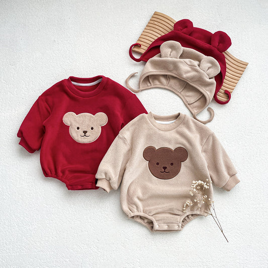 Autumn and Winter Arrival Baby Unisex Long Sleeves Casual Cartoon Pattern Warm Onesies, MyKids-USA®, Bodysuits, MyKids-USA -  -  -  -  -  -  - 