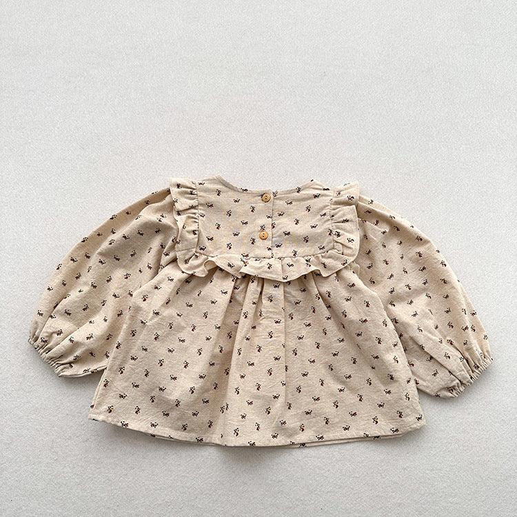 Baby Kids Girls Countryside Style Floral Print Crew Neck Long Sleeve Shirt, MyKids-USA®, Baby & Toddler Outerwear, MyKids-USA -  -  -  -  -  -  - 