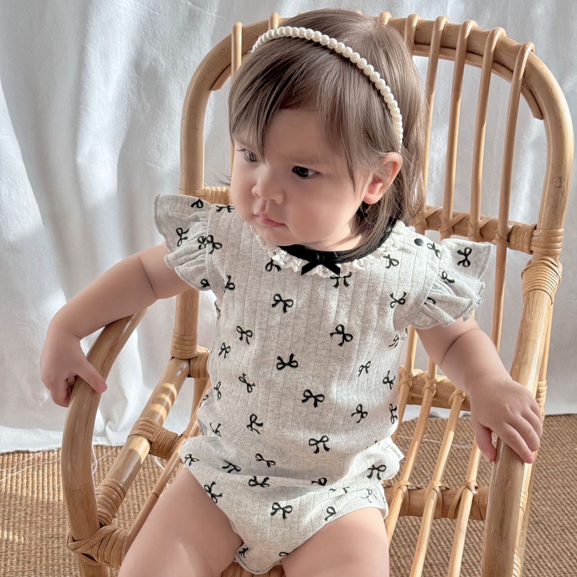 Summer Arrival Baby Girls Cute Butterfly-bows Pattern Fly Sleeves Onesies, MyKids-USA®, Baby One-Pieces, MyKids-USA - Size/Age - 66 (3-6M) - Color - Apricot -  -  - TR2505202350-A