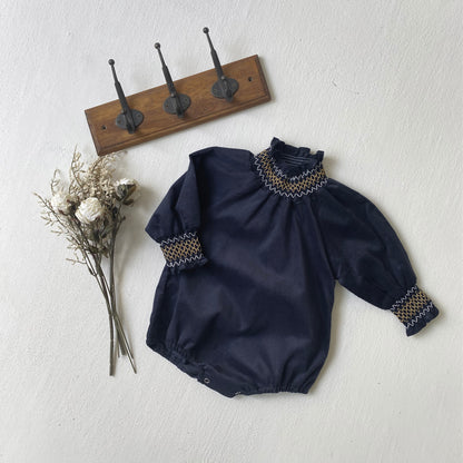 MyKids-USA® Autumn Arrival Embroidery Pattern Turtle Neck Baby Kids Girls Princess Long Sleeves Bodysuit