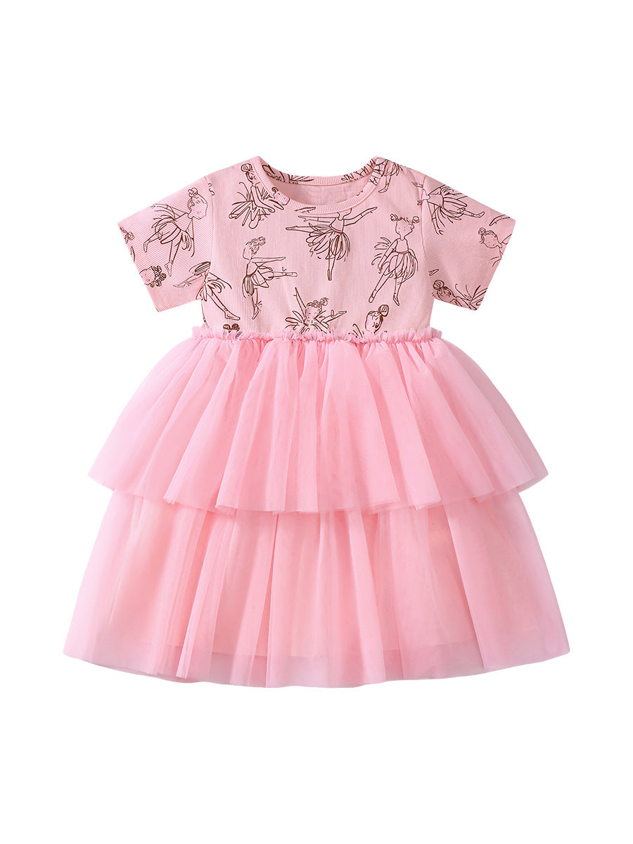 Summer Mesh Princess Dress for Girls, European and American Cute Baby Dress, MyKids-USA®, Baby & Toddler Dresses, MyKids-USA - Size/Age - 90 (12-24M) - Color - Pink -  -  - TR2412042146-A