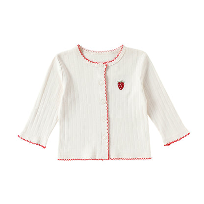 MyKids-USA® Baby Kids Girls Long Sleeves Strawberry Pattern Top