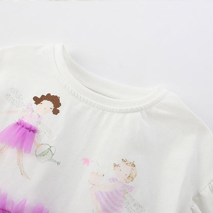 Summer Arrival Cartoon Pattern Fly Sleeves Tulle Patchwork Dress for Stylish Girls, MyKids-USA®, Baby & Toddler Dresses, MyKids-USA -  -  -  -  -  -  - 