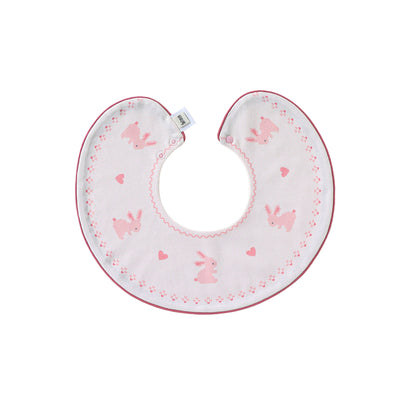 MyKids-USA® Adorable Animals Cartoon Pattern Snap-on Round Shaped Bib