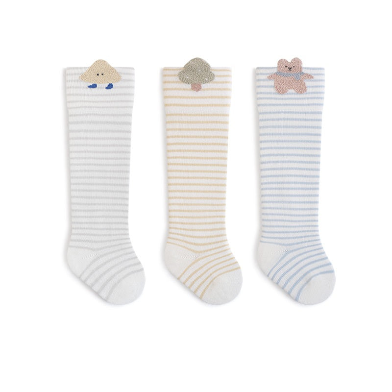 Autumn Arrival Baby Unisex Breathable Cute Cartoon Pattern Stockings 1 Lot=3-Pair Set, MyKids-USA®, Baby & Toddler Socks & Tights, MyKids-USA - Size/Age - XS (0-6M) - Color - Apricot -  -  - TR2511122157-A