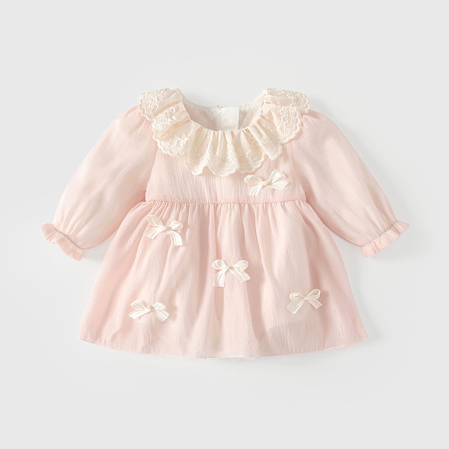 Arrival Spring Baby Girls Butterfly-bows Decorated Long Sleeves Bodysuit Dress, MyKids-USA®, Baby & Toddler Dresses, MyKids-USA - Size/Age - 66 (3-6M) - Color - Light Pink -  -  - TR2602252246-A.