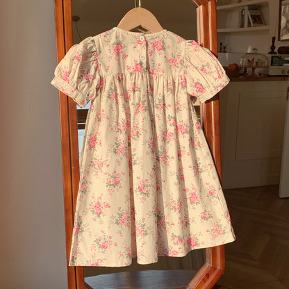 Summer Baby Kids Girls French Short Sleeves Floral Pattern Printed Dress, MyKids-USA®, Baby & Toddler Dresses, MyKids-USA -  -  -  -  -  -  - 