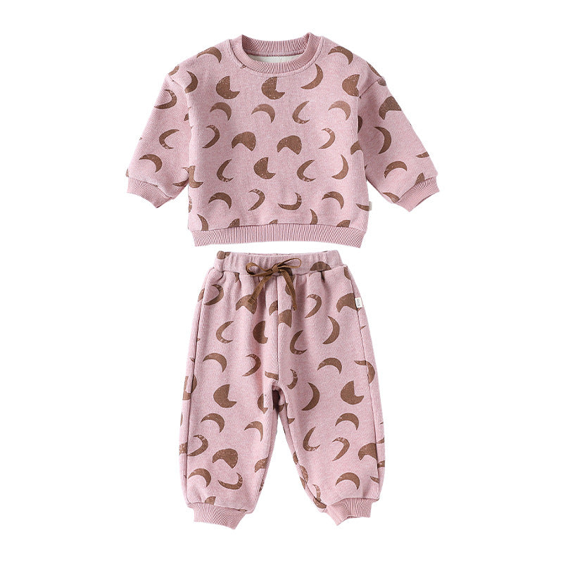 Winter and Autumn Baby Kids Geometric Moons Pattern Long Sleeves Top and Pants, MyKids-USA®, Baby & Toddler Outfits, MyKids-USA -  -  -  -  -  -  - 