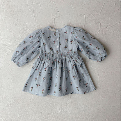 MyKids-USA® Autumn Floral Baby Kids Girls Princess Long Sleeves Crew Neck Dress