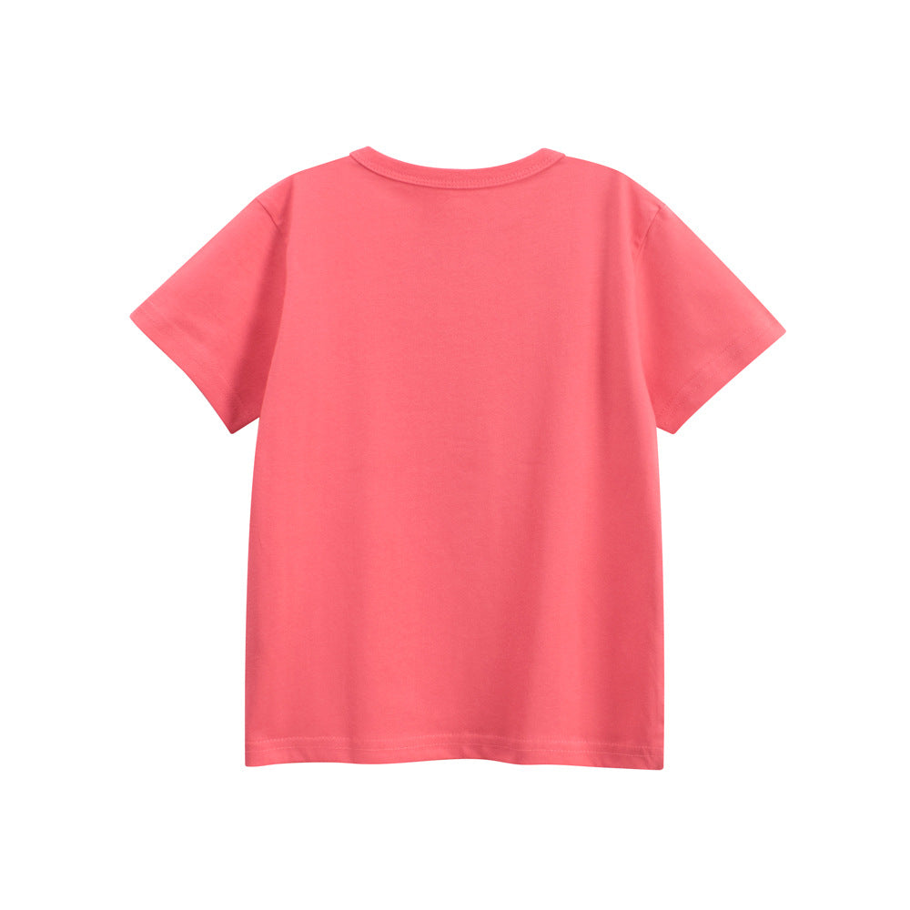 Summer Girls’ Rabbit and Letters Pattern T-shirt in European and American Style, MyKids-USA®, T-Shirts, MyKids-USA -  -  -  -  -  -  - .