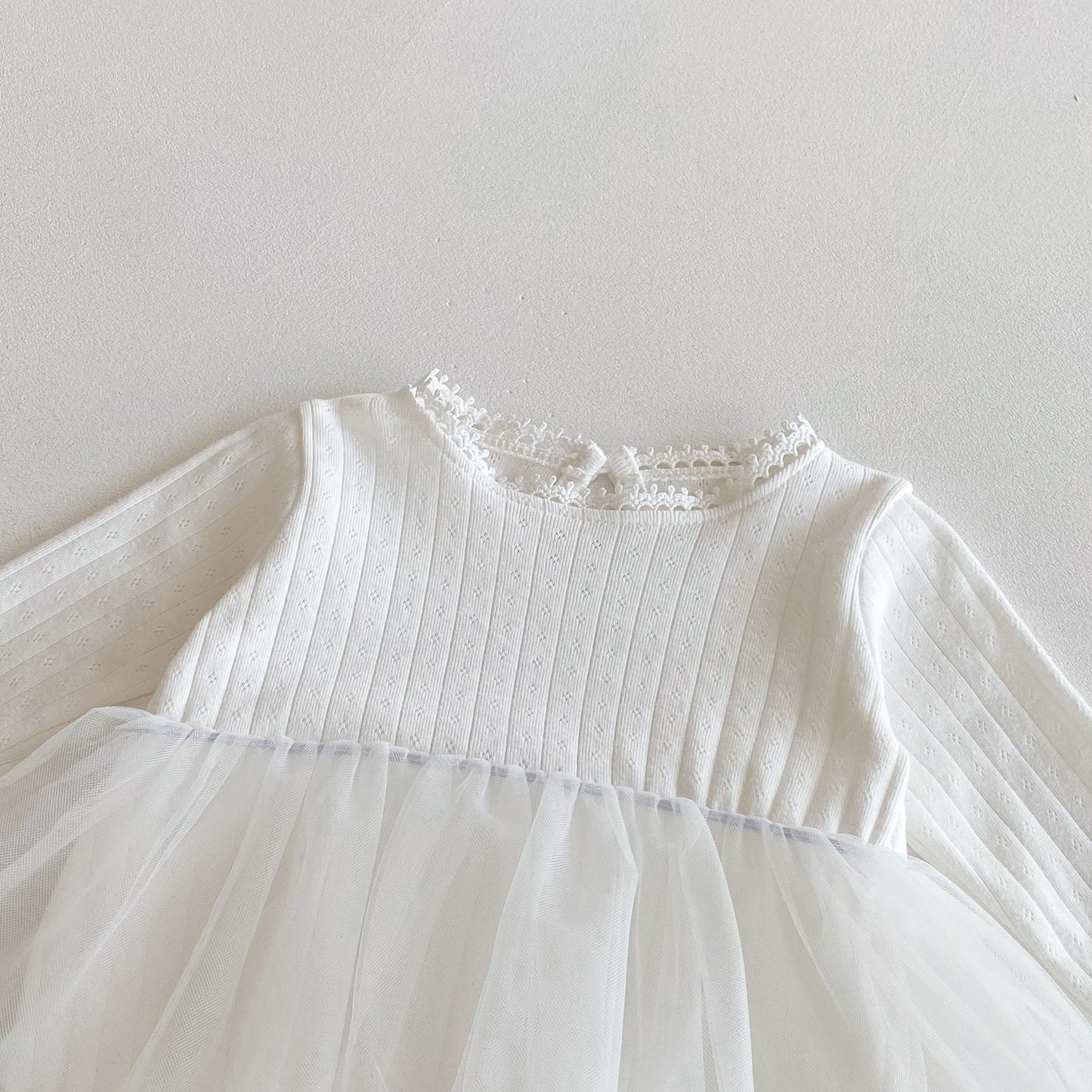 Autumn Arrival Baby Girls Long Sleeves Beige Onesies with Tulle Decoration, MyKids-USA®, Baby & Toddler Dresses, MyKids-USA -  -  -  -  -  -  - 