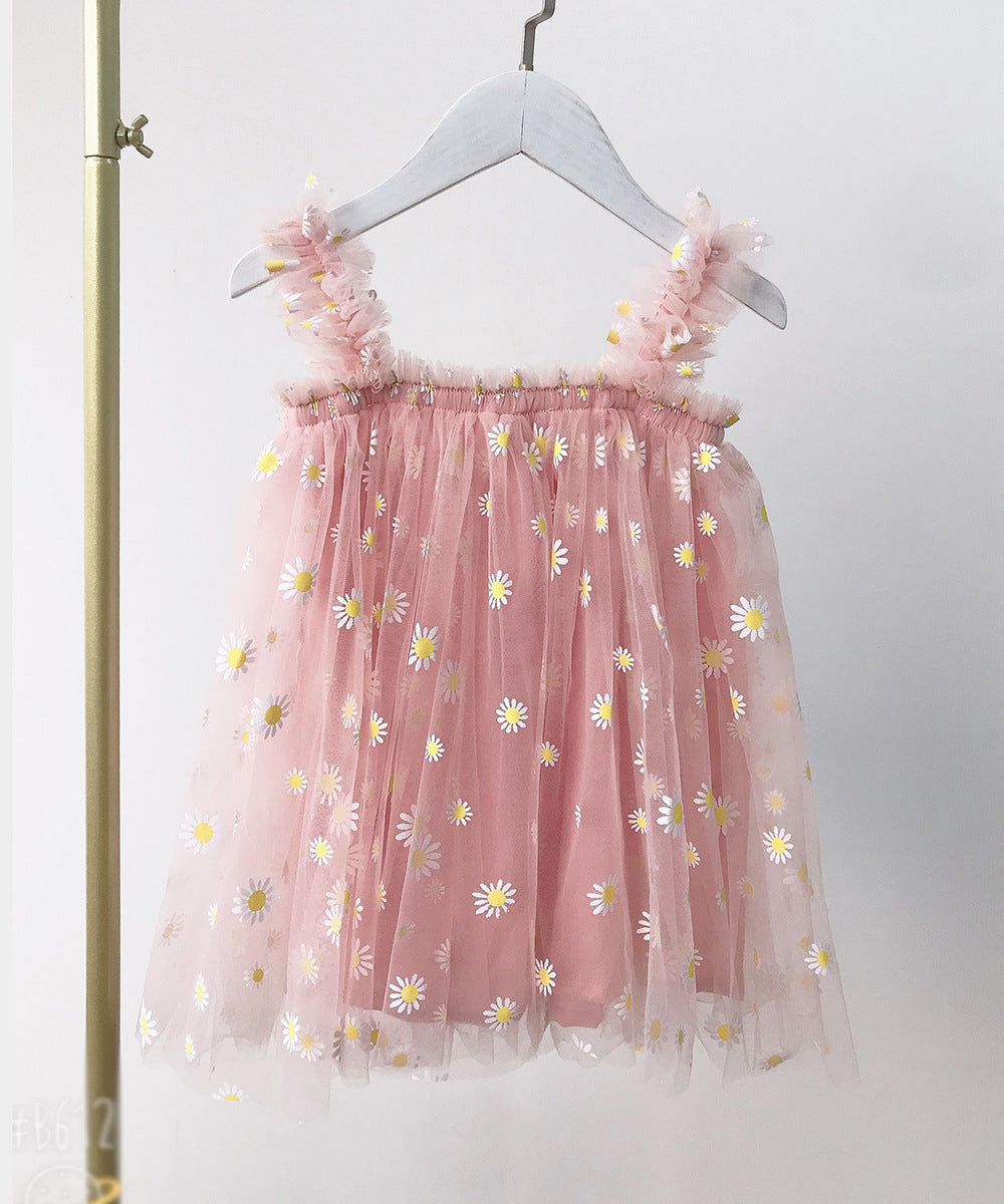 Summer Baby Kids Girls Sleeveless Floral and Fruits Pattern Tulle Strap Dress, MyKids-USA®, Baby & Children's Dresses, MyKids-USA - Size/Age - 80 (9-12M) - Color - Pink -  -  - TR2605232046-C.