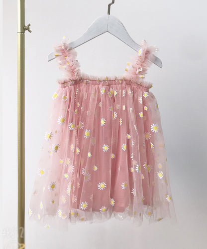 Summer Baby Kids Girls Sleeveless Floral and Fruits Pattern Tulle Strap Dress, MyKids-USA®, Baby & Children's Dresses, MyKids-USA - Size/Age - 80 (9-12M) - Color - Pink -  -  - TR2605232046-C.
