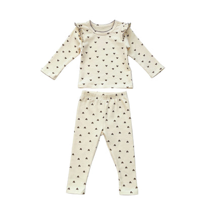 Spring and Autumn Unisex Hearts Pattern Long Sleeves Top and Pants Clothing Set, MyKids-USA®, Baby & Toddler Outfits, MyKids-USA - Size/Age - 73 (6-9M) - Color - Apricot -  -  - TR2510192136-A