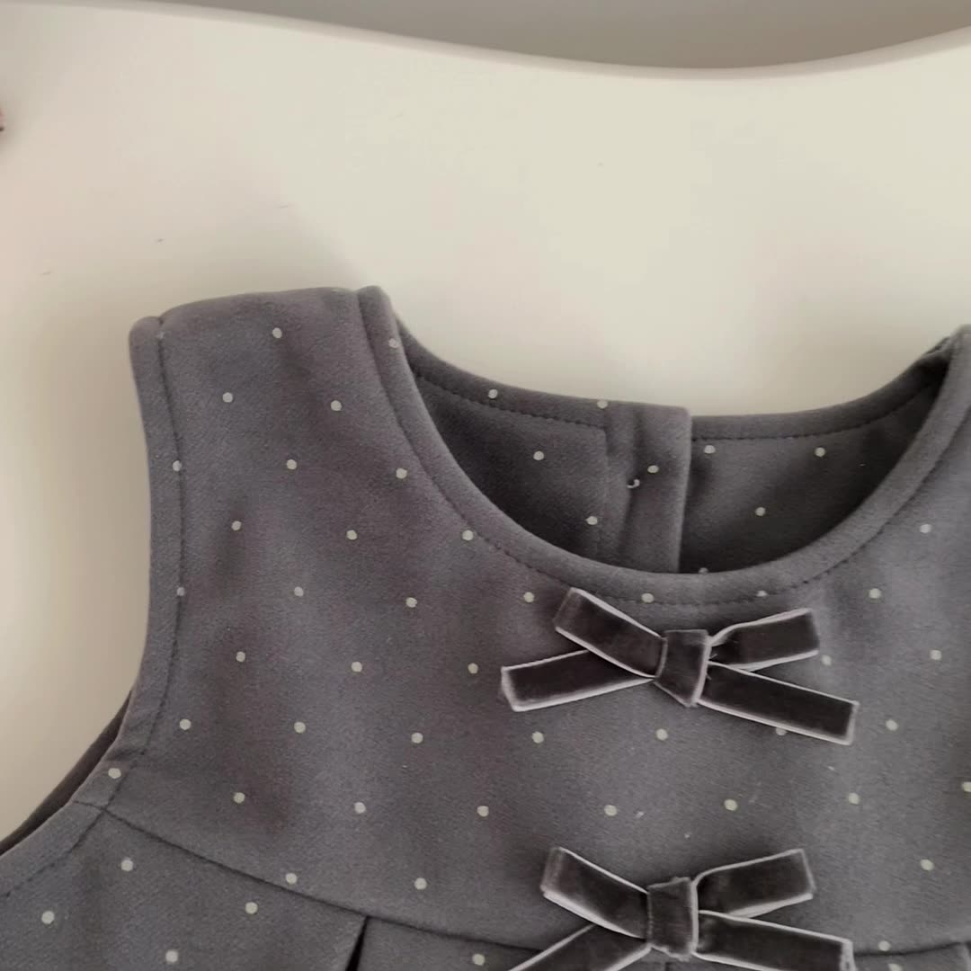 Winter and Autumn Baby Kids Girls Sleeveless Dots Pattern Dress and Plain Top Clothing Set, MyKids-USA®, Baby & Toddler Outfits, MyKids-USA -  -  -  -  -  -  - 