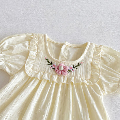 Summer Arrival Baby Girls Short Sleeves Crew Neck Flowers Pattern Rompers, MyKids-USA®, Baby One-Pieces, MyKids-USA -  -  -  -  -  -  - .