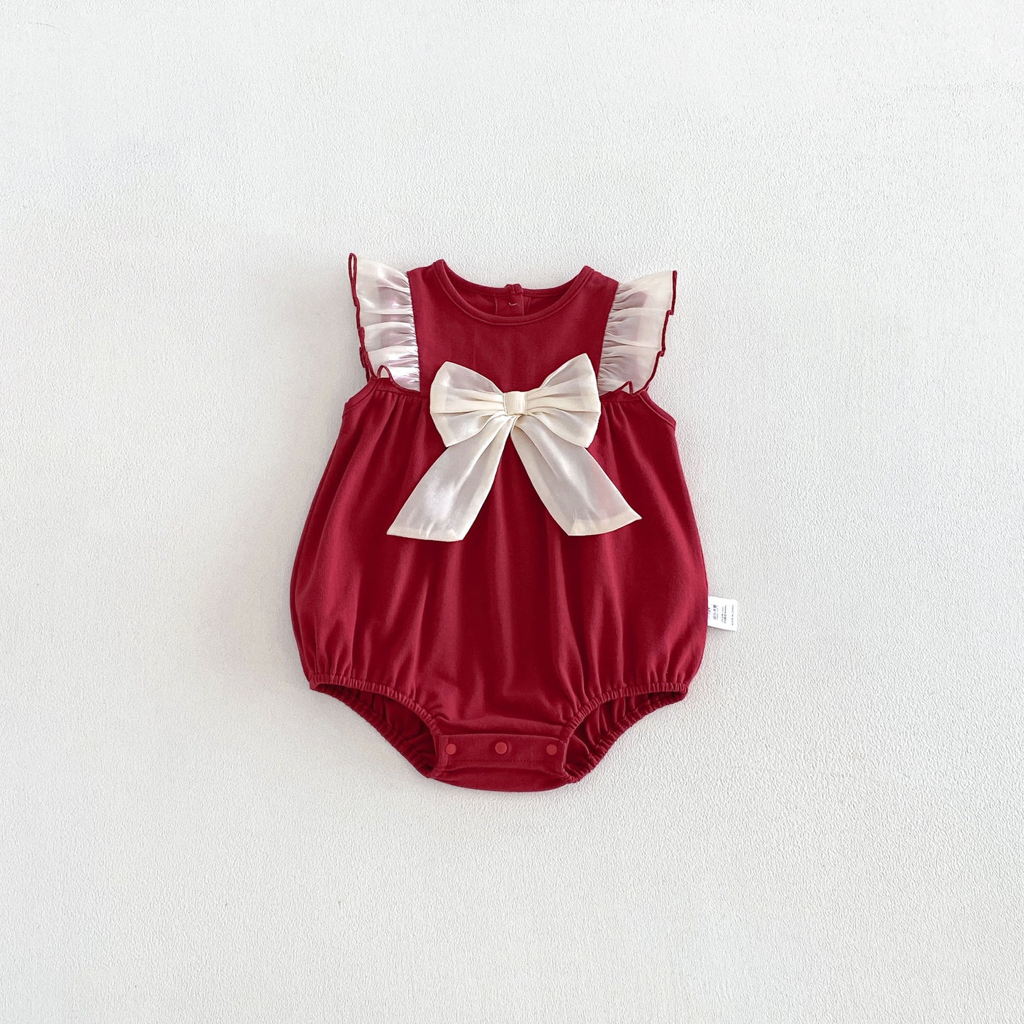 Design Summer Baby Kids Girls Fly Sleeves Color Patchwork Bodysuit