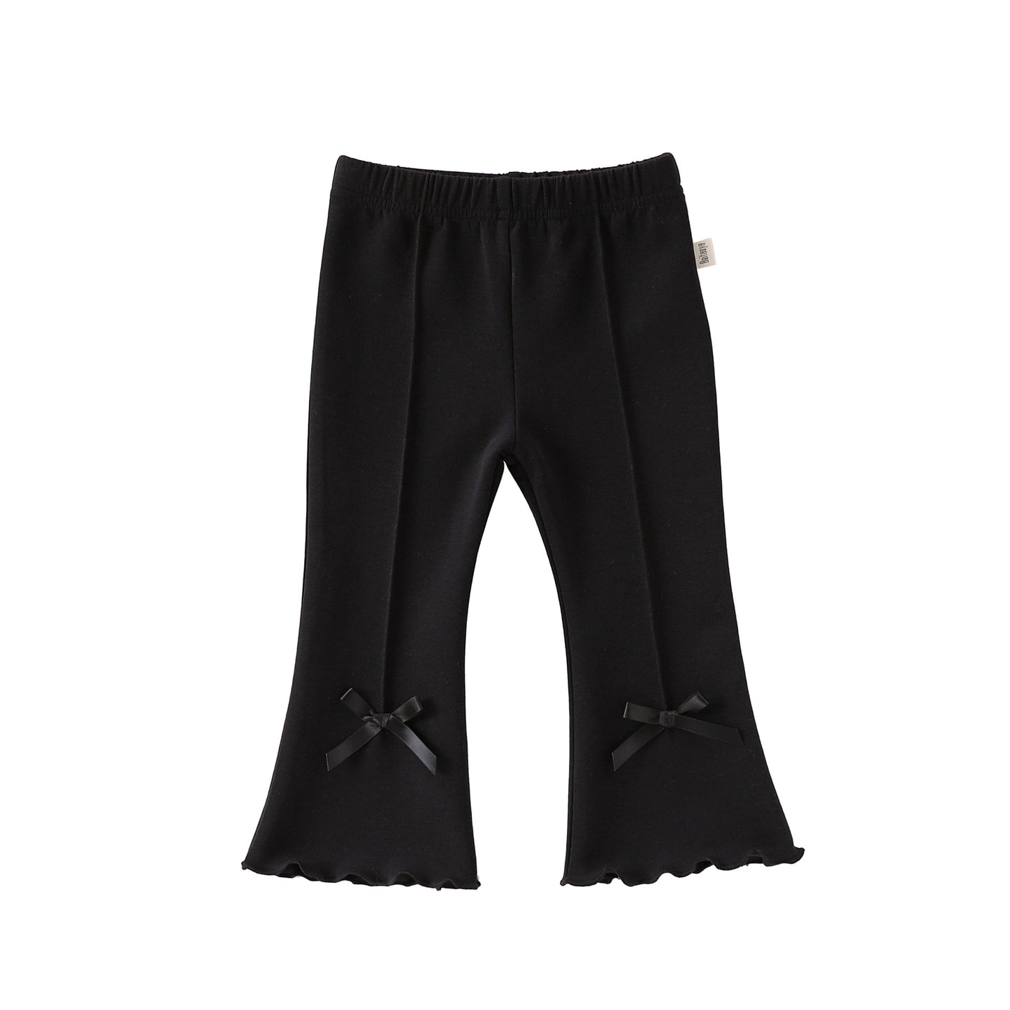 Arrival Baby Kids Girls Solid Color Butterfly-bows Decorated Flared Pants, MyKids-USA®, Baby & Toddler Bottoms, MyKids-USA - Size/Age - 73 (6-9M) - Color - Black -  -  - TR2603032243-B.
