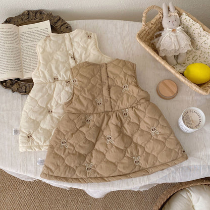 Autumn and Winter Arrival Baby Kids Girls Rabbits Pattern Sleeveless Cotton-Padded Dress, MyKids-USA®, Baby & Toddler Dresses, MyKids-USA -  -  -  -  -  -  - 