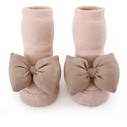 Baby Girl Big Bows Design Non-Slip Mid Tube Shoes