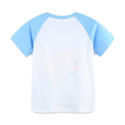 Summer Boys’ Excavator and Rainbow Cartoon Pattern T-shirt in European and American Style, MyKids-USA®, Baby & Toddler Tops, MyKids-USA -  -  -  -  -  -  - 