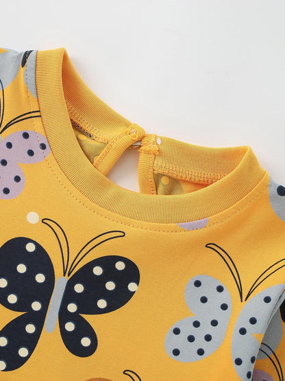 MyKids-USA® Autumn Arrival Baby Kids Girls Butterfly Pattern Long Sleeves Dress