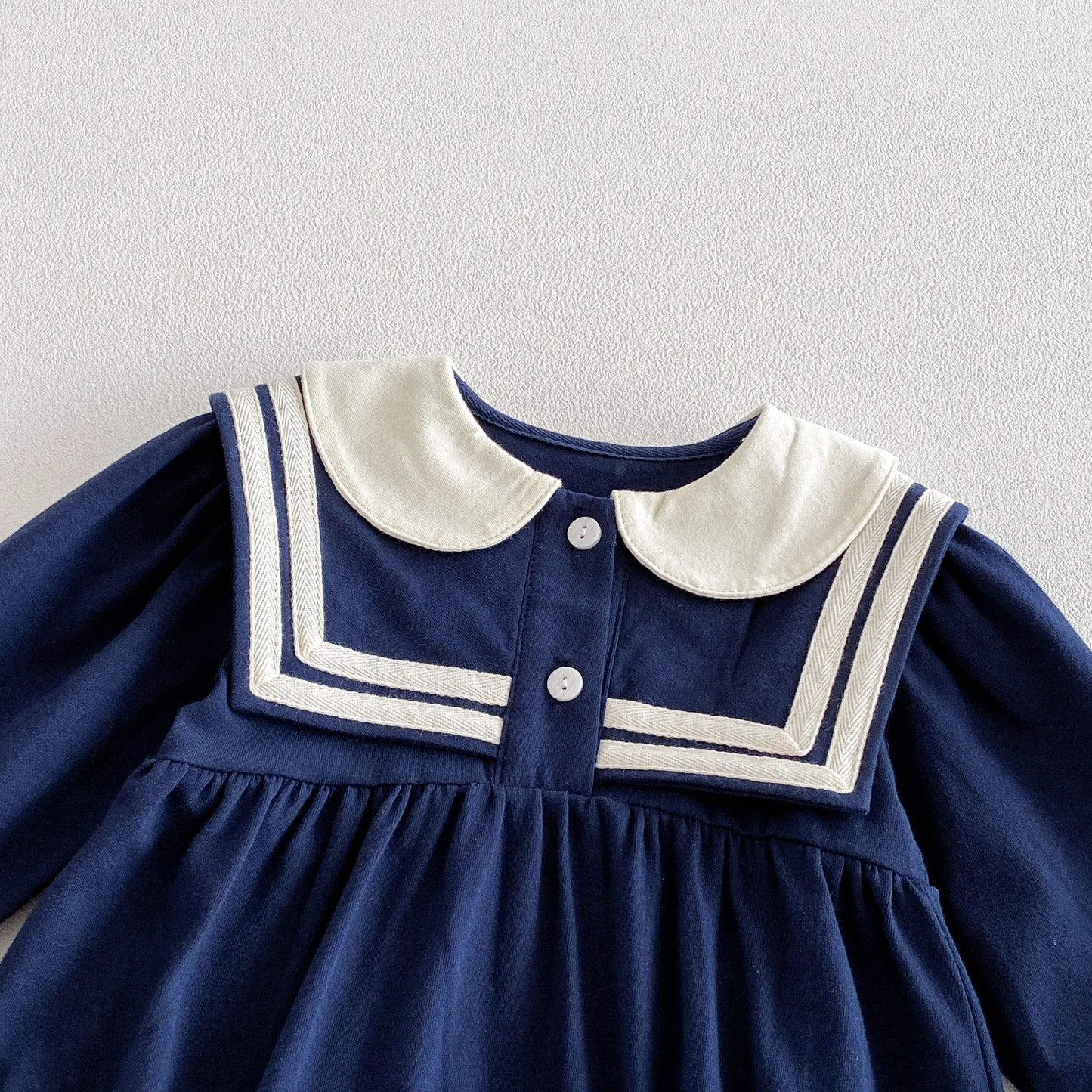 Spring Arrival Baby Girls Long Sleeves Peter Pan Collar Navy Style Bodysuit, MyKids-USA®, Bodysuits, MyKids-USA -  -  -  -  -  -  - .