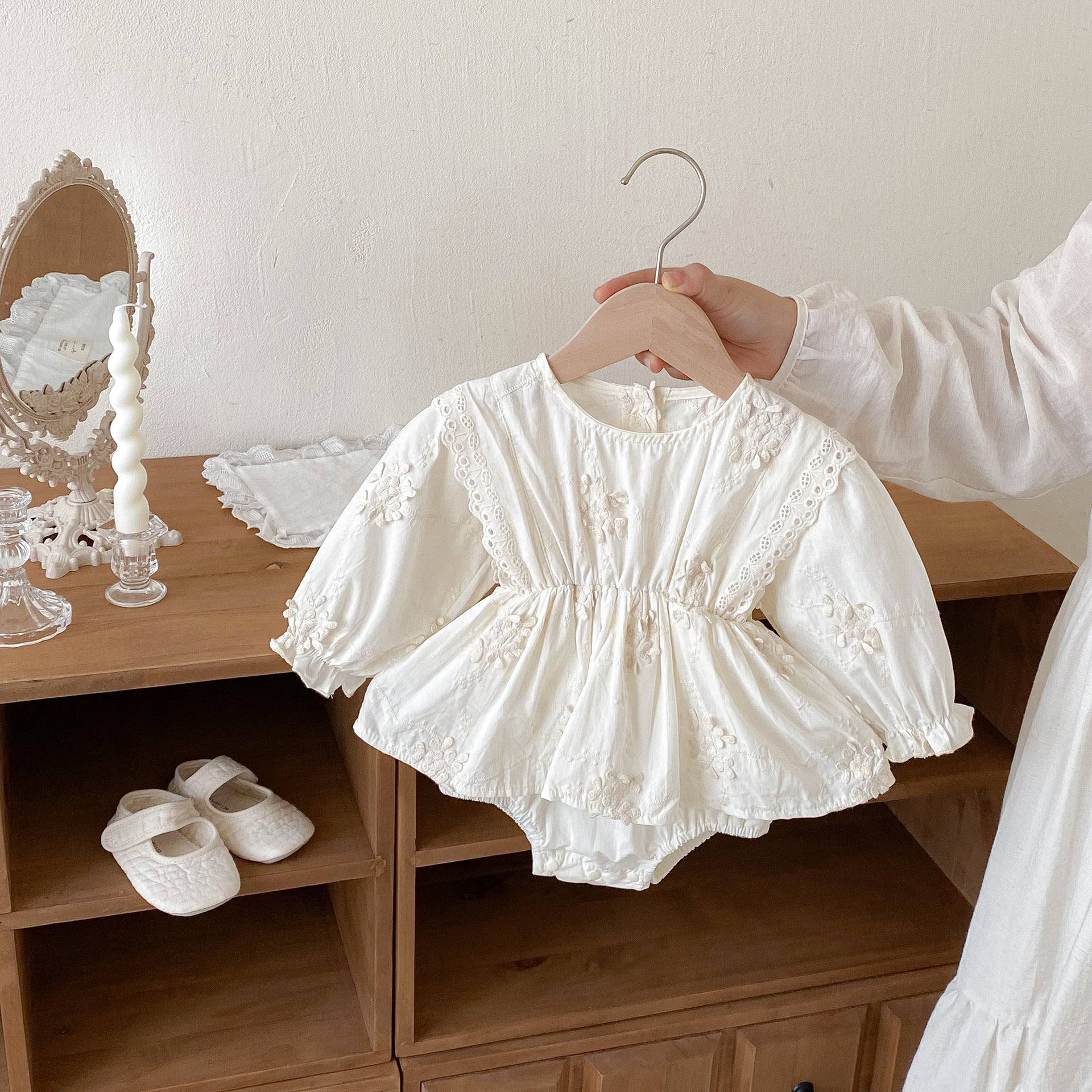 Autumn Arrival Baby Girls Long Sleeves Flowers Pattern Embroidered Onesies, MyKids-USA®, Baby One-Pieces, MyKids-USA -  -  -  -  -  -  - 