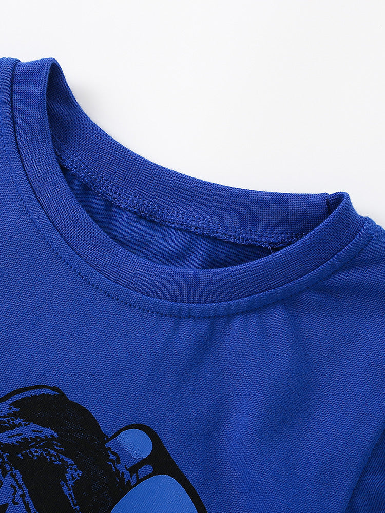 Summer Boys’ Cartoon Pattern T-shirt in European and American Style