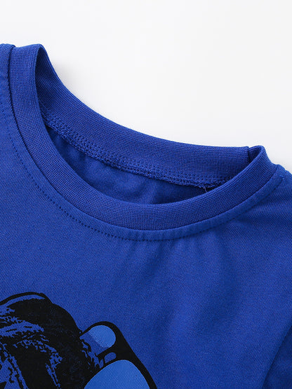Summer Boys’ Cartoon Pattern T-shirt in European and American Style