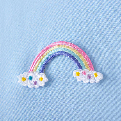 Summer Arrival Flowers and Striped Pattern Short Sleeves Dress for Stylish Girls