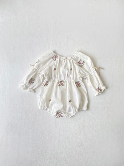 MyKids-USA® Autumn Arrival Baby Kids Girls Princess Long Sleeves Flowers Embroidered Bodysuit